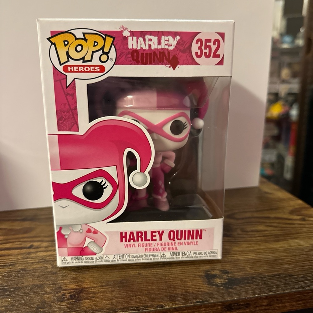 Funko Pop! Heroes Harley Quinn Pink and White Figure